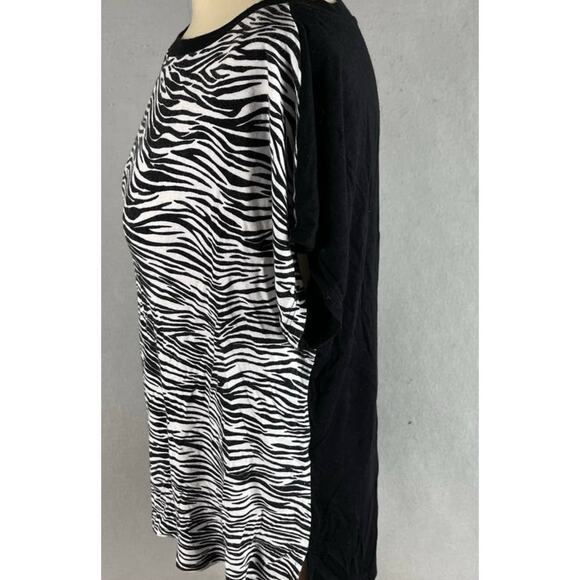 Ellen Tracy Large Top Black Short Sleeve Round Neck Rayon Polyester Blend - Picture 7 of 10